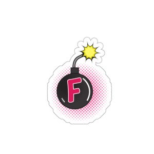 F Bomb Aufkleber