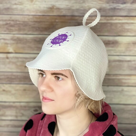Wool Sauna Hat Casual Stop COVID | Etsy 