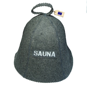 Wool Sauna Hat Classic Dark with Logo SAUNA