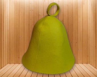 Yellow Sheep Wool Sauna Hat – 100% Natural Felt Banya Cap, Handmade Finnish Steam Room & Heat Protection, Unisex Spa Gift for Him and Her