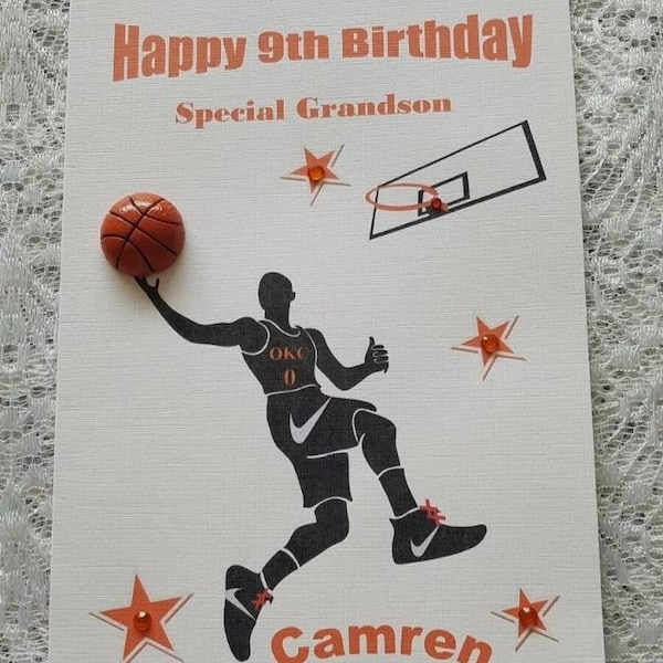 Personalised handmade Basketball Player Card