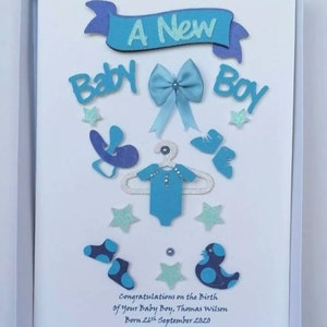 Carte personnalisée faite main pour bébé garçon