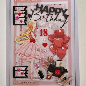 Biglietto di auguri di compleanno per donna elegante e personalizzato fatto a mano