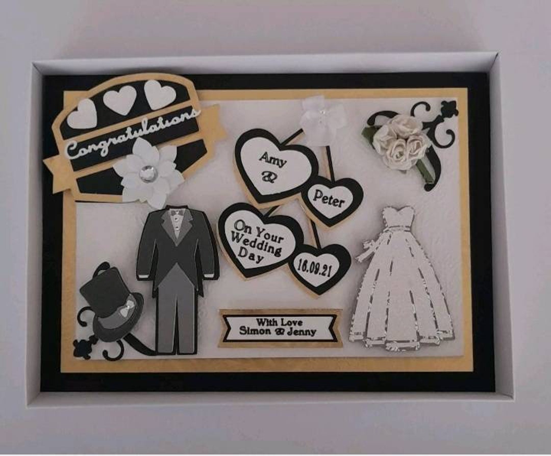 Handmade Personalised Wedding Day Card - Etsy UK