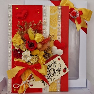 Ramo de flores personalizado hecho a mano Tarjeta para ocasiones especiales
