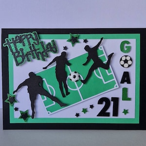 Tarjeta de fútbol personalizada hecha a mano