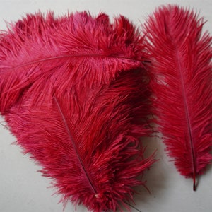 50 pcs burgundy wine red ostrich feathers for wedding party centerpieces supply craft supply party prom