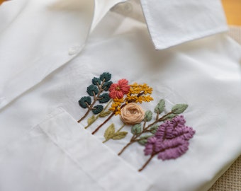 Hand-embroidered shirt/ Customized Shirt / Hand embroidery