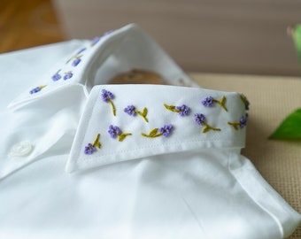 Hand-embroidered shirt/ Customized Shirt / Flower's shirt / Hand embroidery