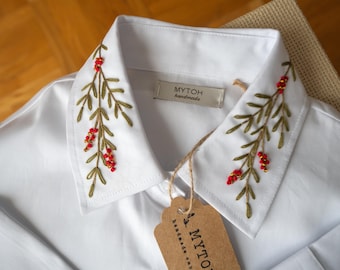 Hand-embroidered shirt/ Customized Shirt / Christmas shirt/ Hand embroidery