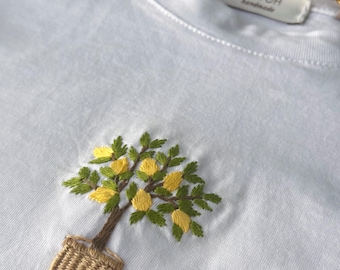【新品未使用】L'Appartement EMBROIDERY L/S TEE Embroidered Al Fresco Linen Shirt | Lemon Posset | TOAST
