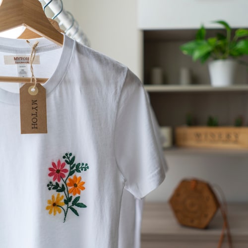 Hand-embroidered Shirt/ Customized Shirt / Flower's Shirt | Etsy