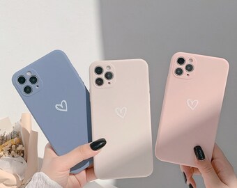 Pastel Color Heart Frosted Iphone Cases For Iphone 12 11 Pro Etsy Pastel Color Heart Frosted Iphone Cases For Iphone 12 11 Pro Etsy