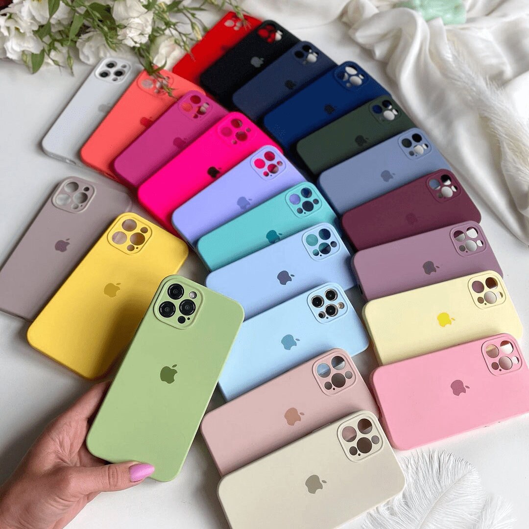 22 Solid Color Liquid Silicone Iphone Case Iphone Cover With Etsy