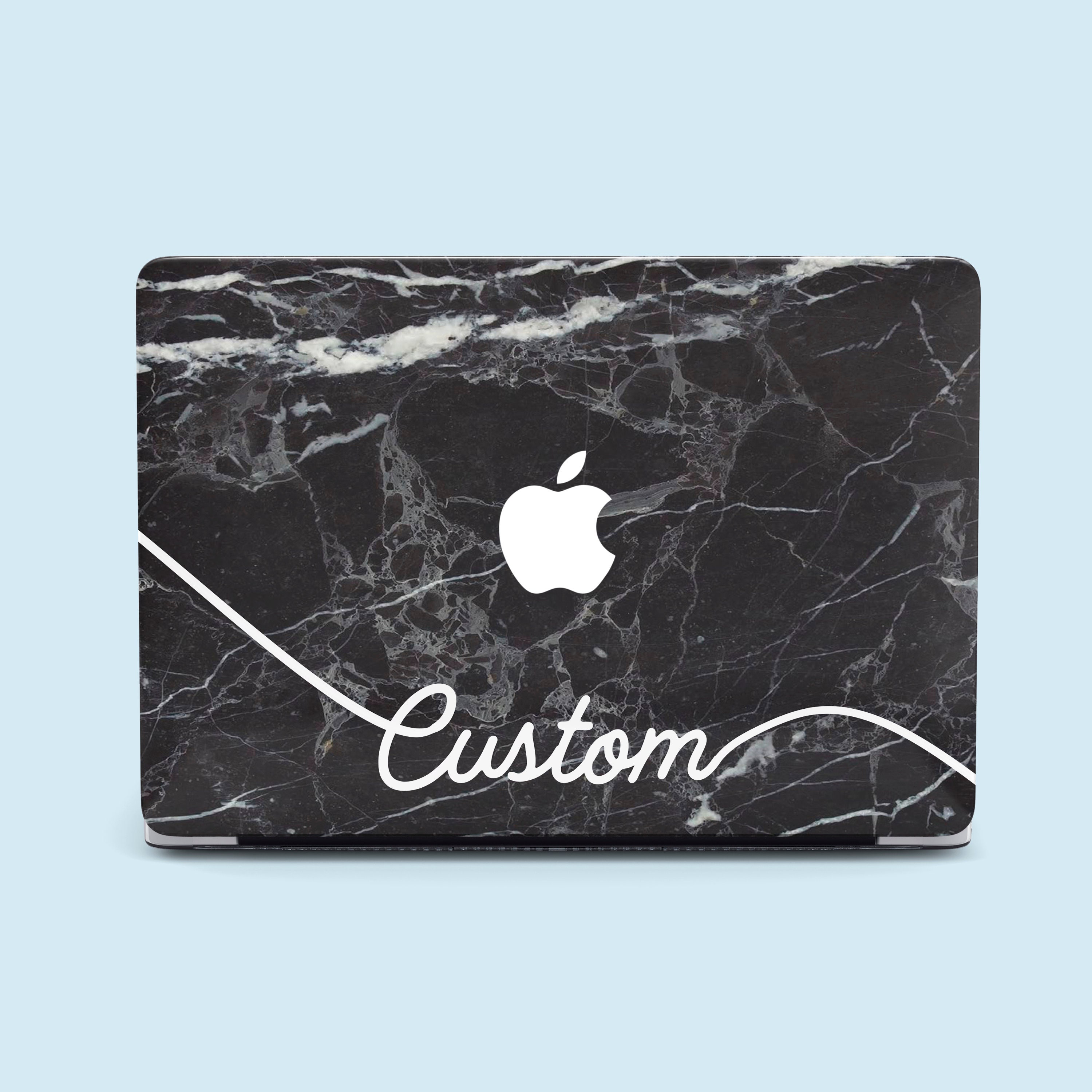 personalised marble macbook case