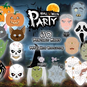 Halloween Printable Mask Template Cut-out Pdf Cut Print - Etsy