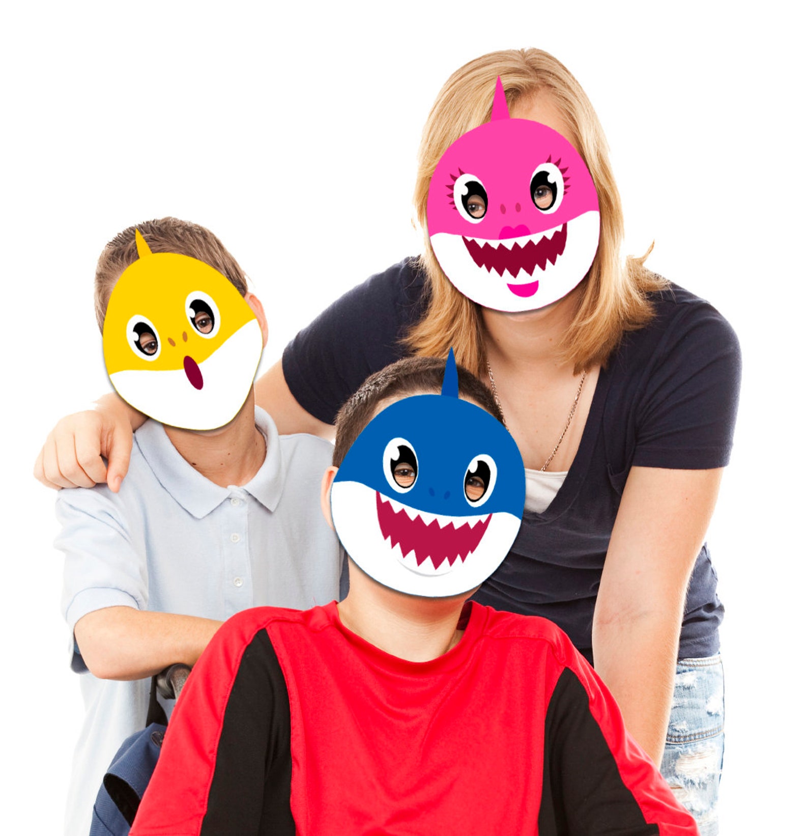 Baby Shark Printable Mask, Template, Cut-out, Pdf Cut Print Printable Silhouette Masks, DIY ...