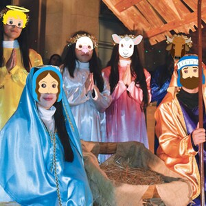 Nativity Scene Mask Template, Cut-out Printable Mask, Pdf Cut Print ...