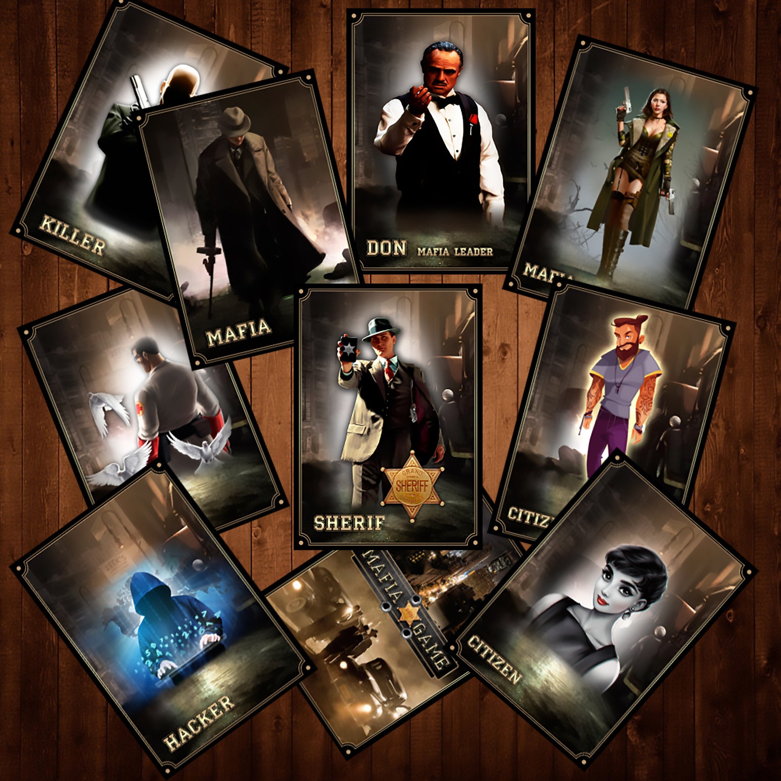 MAFIA Board Card Party Game roleplaying Game, Psychological Game