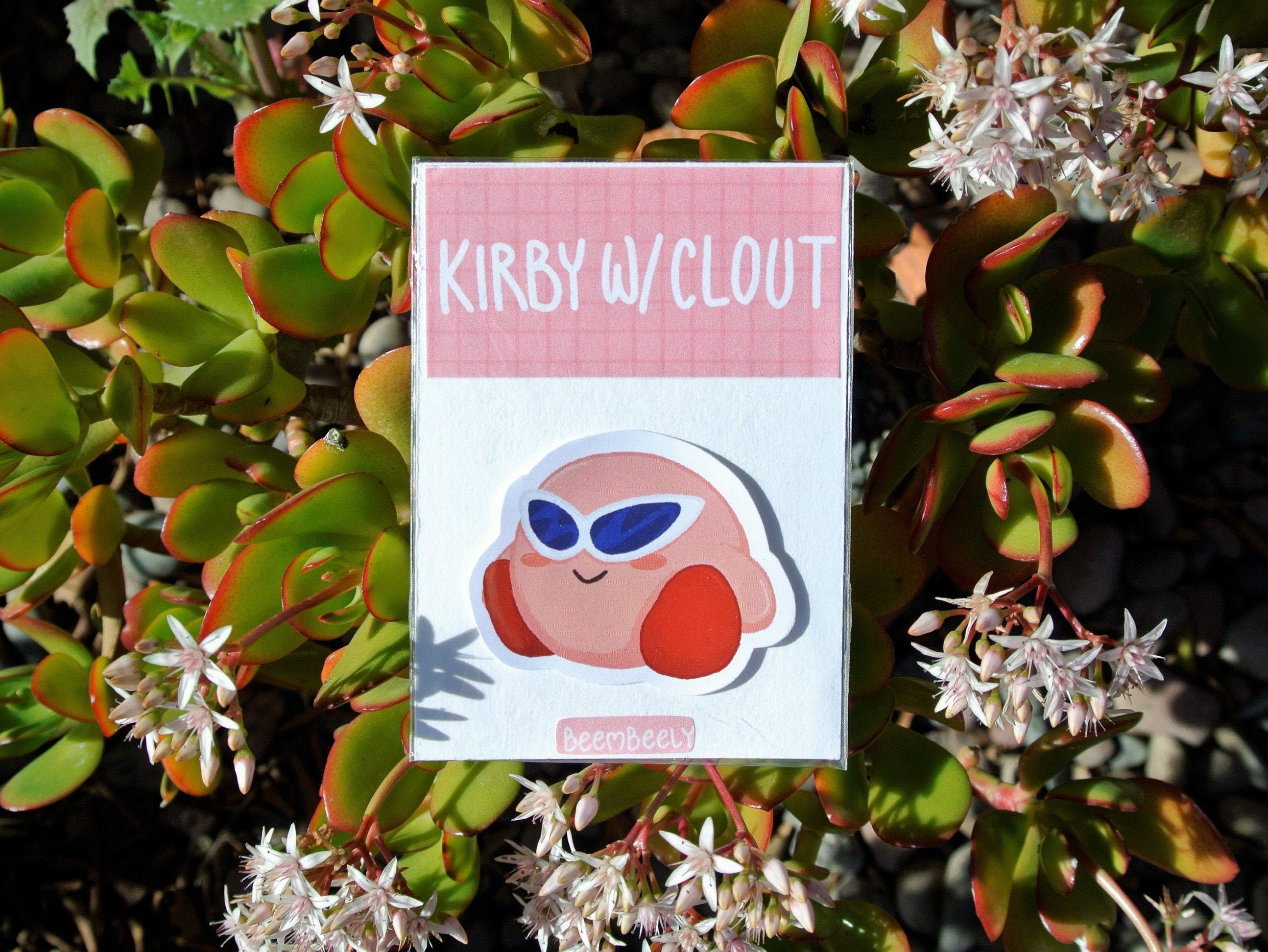 Kirby With Clout Sunglasses Waterproof Vinyl Sticker Etsy