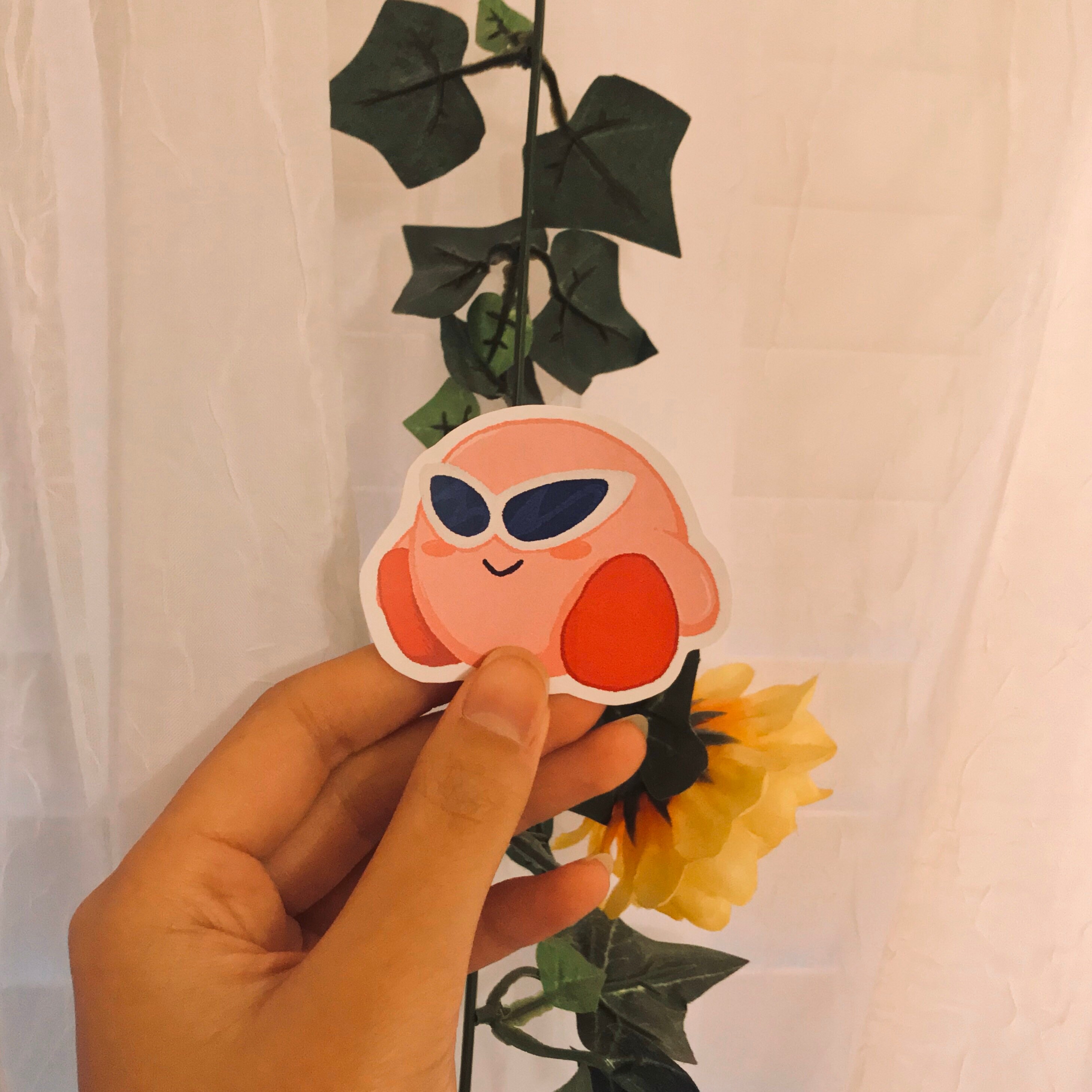 Kirby With Clout Sunglasses Waterproof Vinyl Sticker Etsy
