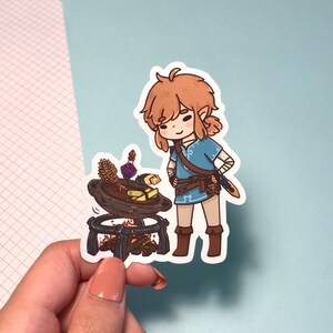 Link Cooking Waterproof Vinyl Sticker || Legend of Zelda Breath of the Wild Tears of the Kingdom