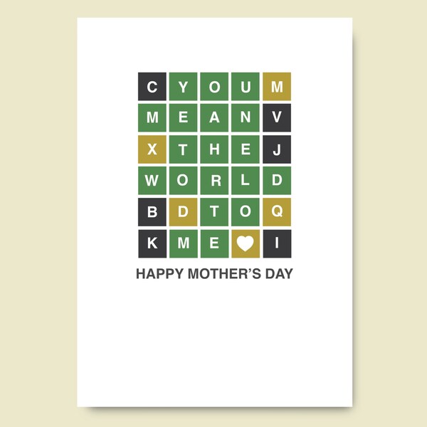 Mother’s Day Card - WORDLE Mother’s Day Card - You Mean The World To Me - Fun - With Lots Of Love To You Always - Mothers, Mum, Mummy A5+A6