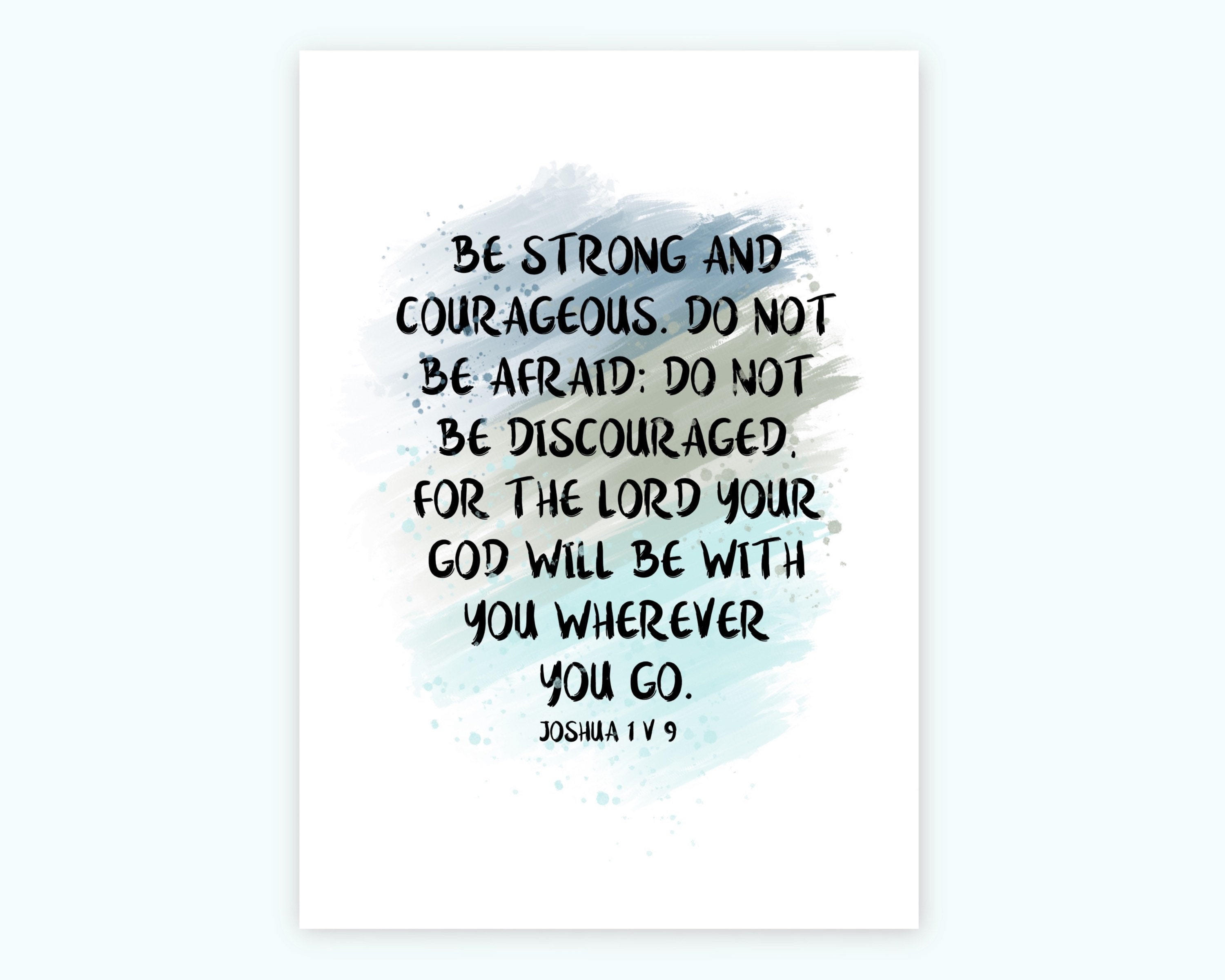 Bible Verse Card for Baptism, Ordination, Encouragement, Thinking of You Etc. Blank Inside