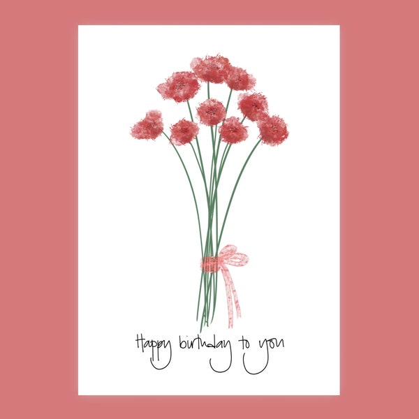 Flower Birthday Card Etsy UK