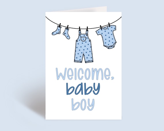 Carte Merci Naissance Garçon Bleu Photo Bébé