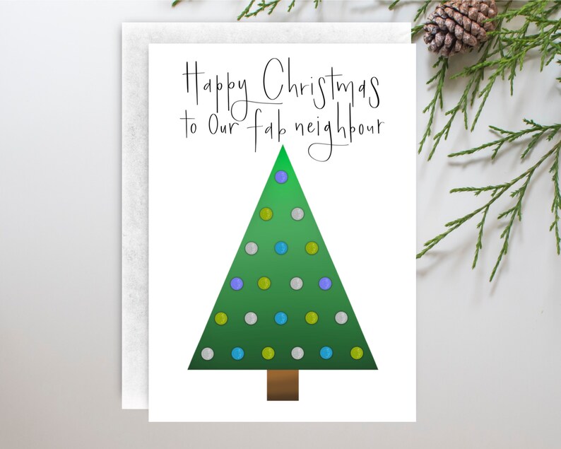 Neighbour Christmas Card Happy Christmas to Our Fab Etsy UK