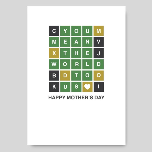 Mother’s Day Card - WORDLE Mother’s Day Card - You Mean The World To Us - Fun - With Lots Of Love To You Always - Mothers, Mum, Mummy A5+A6