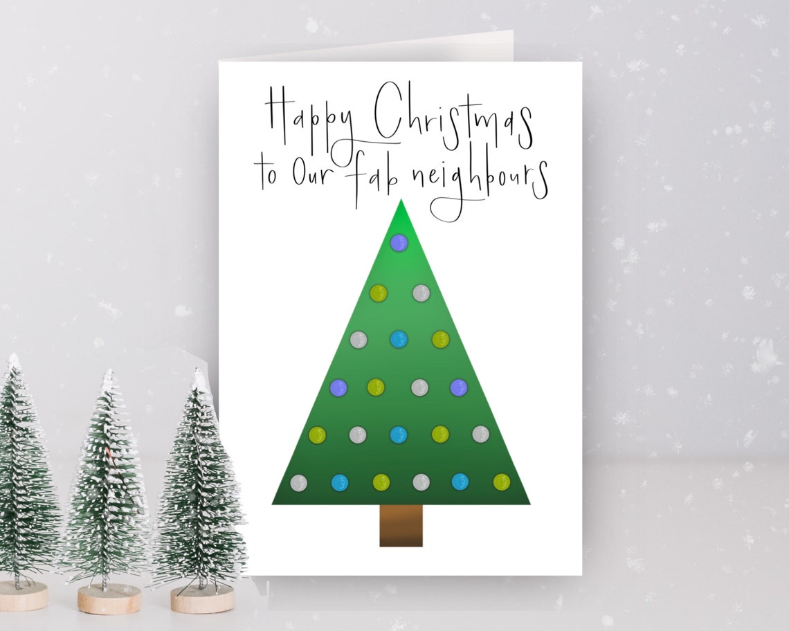 Special Neighbour Christmas Card - Mince Pies & Mulled Wine With Red R - Card Gallery Online UK