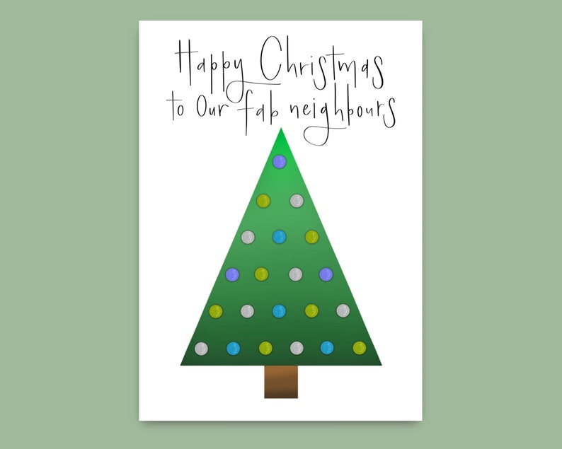 Neighbour Christmas Card Happy Christmas to Our Fab Etsy UK