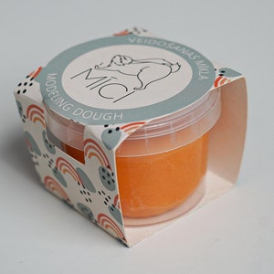 Play dough orange made from edible ingredients, handmade playdough, dough for kids, sensory dough