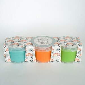 SET of 3//Light blue, orange, green playdough