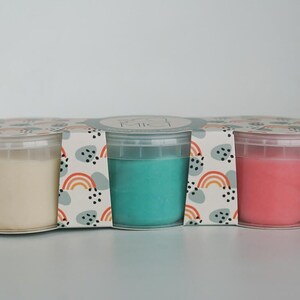 SET of 3//white, light blue, pink playdough