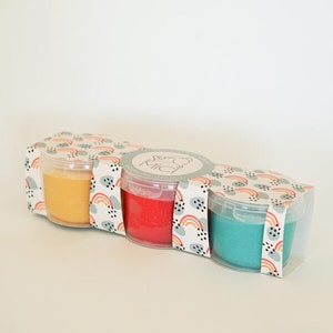 SET of 3//Yellow, red, light blue playdough