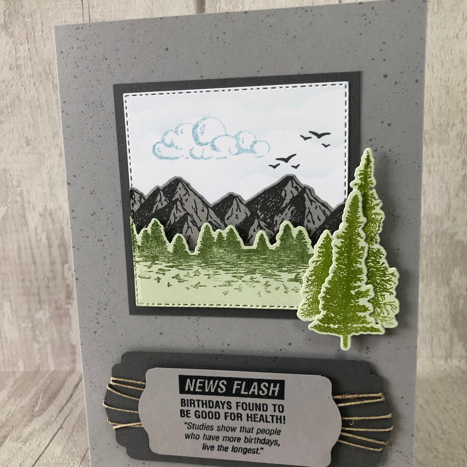 Mountain birthday card Scenic card mountain card Birthday | Etsy
