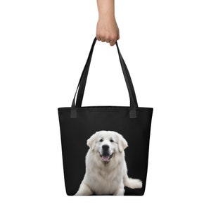 Great Pyrenees Tote bag, black bag, dog, dog lover