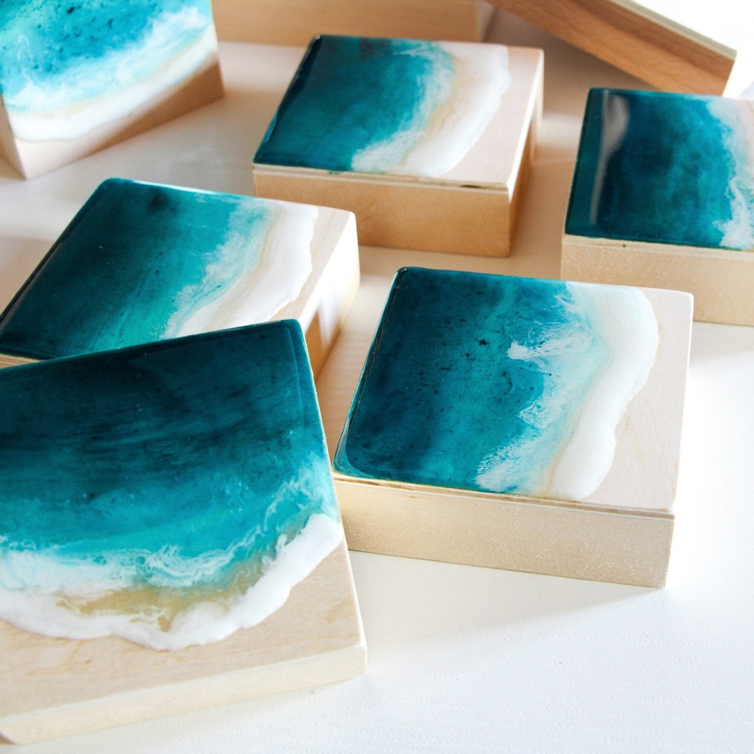 Resin Ocean Wave Art, Waves Wall Art, Original Ocean Painting, Ocean