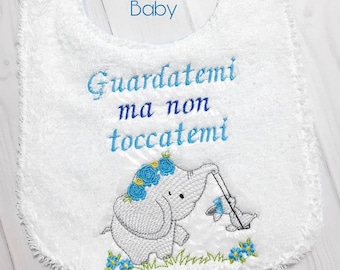 Bavaglino personalizzabile,bavaglino personalizzato, bavaglino con scritta personalizzata, bavaglino ricamato, bavetta,bavaglino neonato