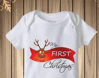 My First Christmas SVG, Baby Bodysuit, Graphic File for Sublimation Printing