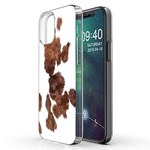 Clear TPU Phone Case Apple iPhone 12 Mini Brown Cow Hide Print Light Weight,Ultra Flexible,Soft Touch,Anti-Scratch Clear TPU Phone Case Apple iPhone 12 Mini Brown Cow Hide Print Light Weight,Ultra Flexible,Soft Touch,Anti-Scratch