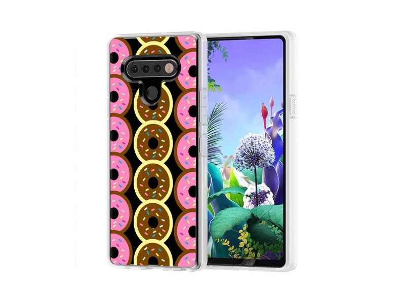 TPU Phone Case Cover for LG K51,Donuts Donuts Desert Pattern Print,Design in USA