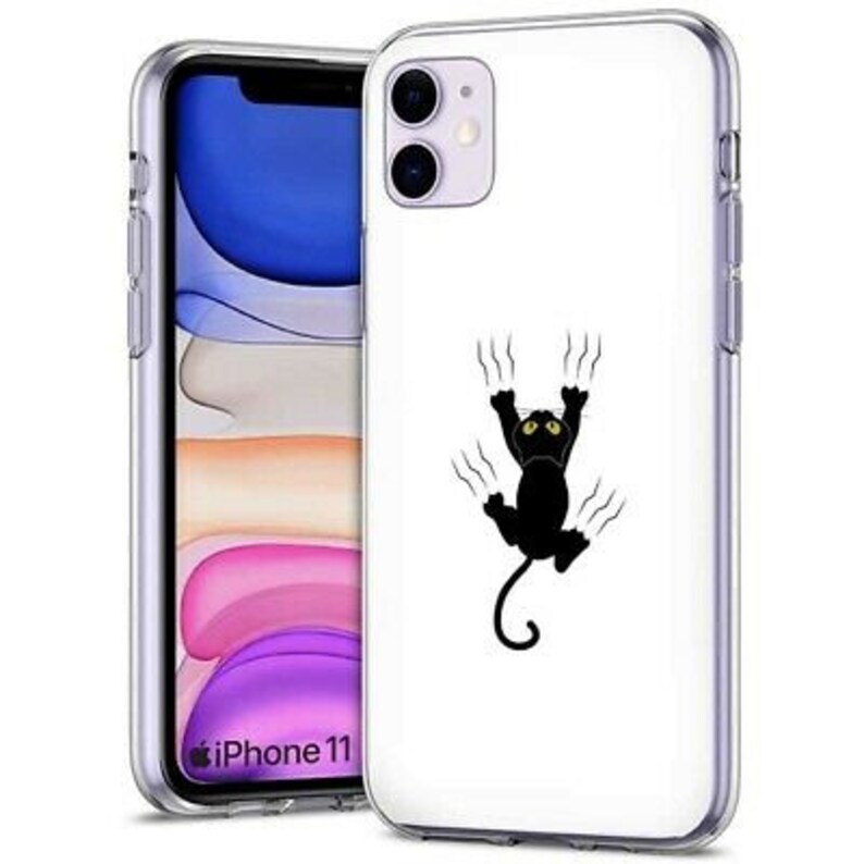 Thin Gel Phone Case for Apple iPhone 11,XS,XR,8 Series,Cat Scratch Pet Print
