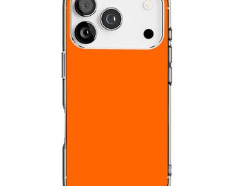 Vivid Orange Phone Case For Apple iPhone  (17,16,15,14,13,12/Pro,Max,Plus), Choose Hybrid Clear, Hard Shell or Dual-Layers Rugged Cover