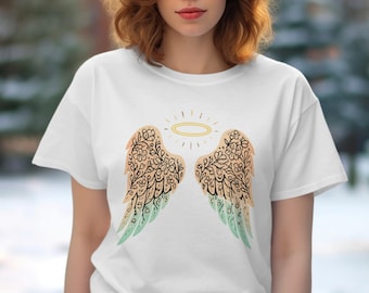 Floral Angel Wings T-Shirt, Sweatshirt, Hoodie, Kids Tee, Guardian Angel Apparel, Spiritual Design, Celestial Wings Art, Gift for Angel