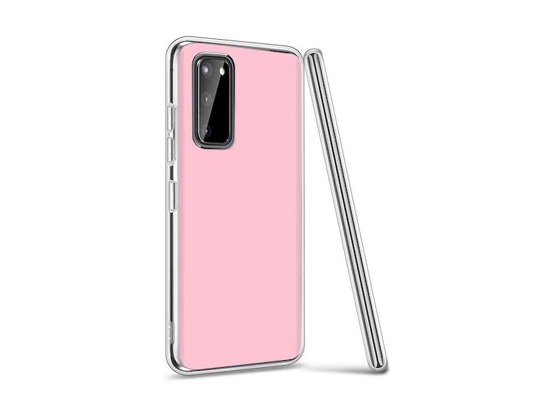TPU Phone Case Cover for Samsung S20 5G,Light Pink Plain Background Classic Print,Design in USA