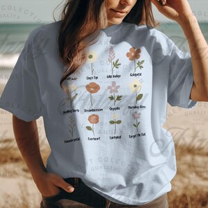 Botanische bloem T-shirt sweatshirt hoodie, vintage wilde bloemen T-shirt, bloemen minnaar cadeau, shirt schattige esthetische plant, kleding tuinliefhebber